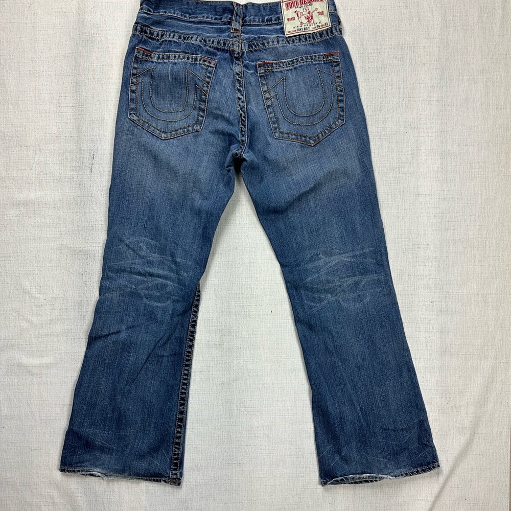 True Religion Tony Big T Blue Jeans Boot Cut Men 36x33 Made in USA